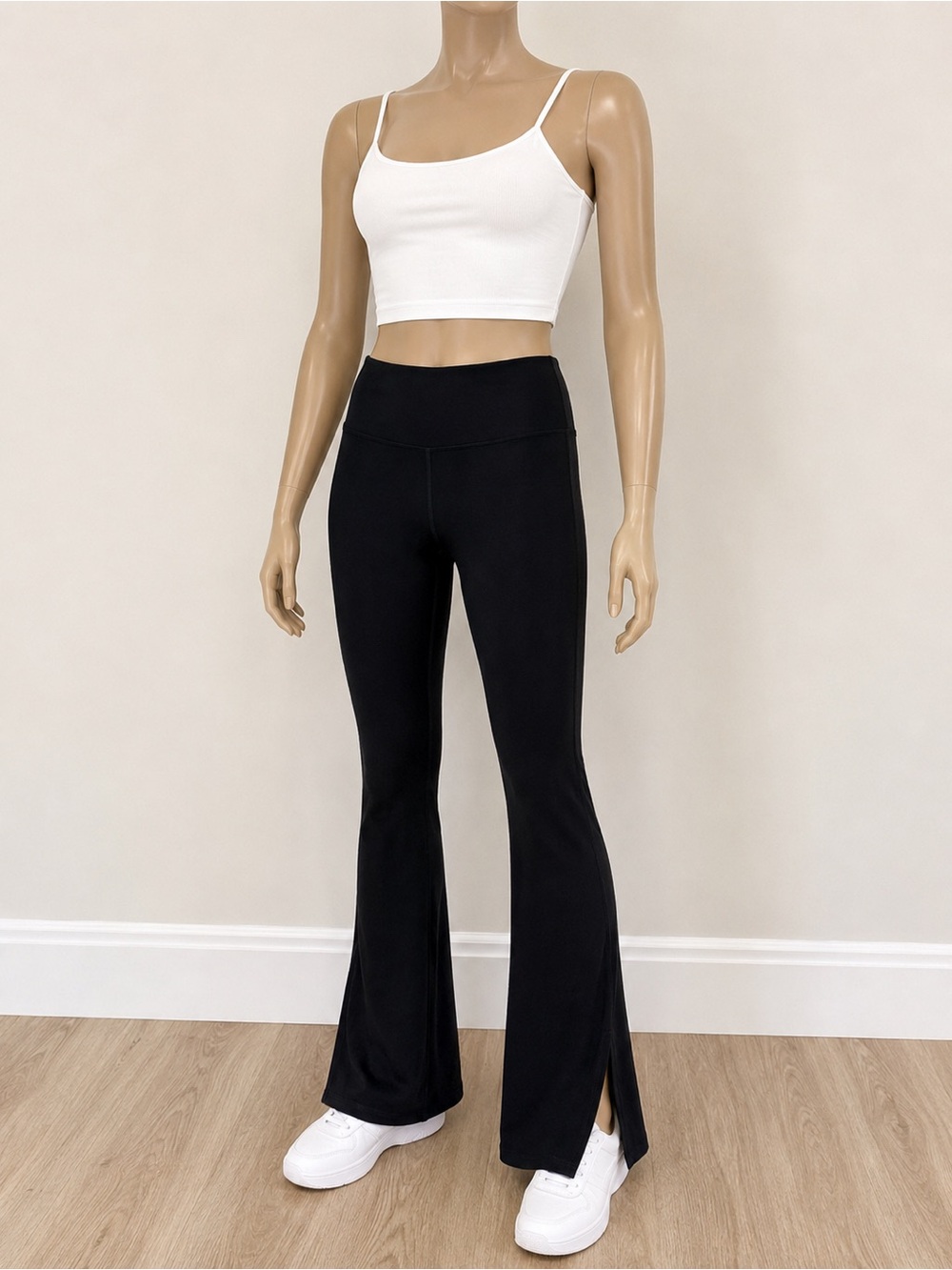 Gilly Hicks Hollister Black Flare Yoga Leggings Ankle Slit Women’s M